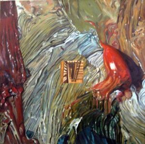 Curro González - "La escalera de Jacob nº1", 1990, 100 x 100 cm.